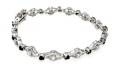 wholesale silver black cz bracelet