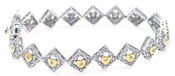 wholesale silver yellow cz bracelet