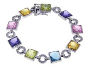 wholesale silver multi color bracelet