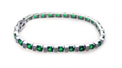 wholesale silver green cz tennis bracelet