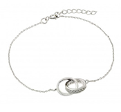 wholesale silver double ring bracelet