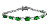 wholesale silver green cz tennis bracelet