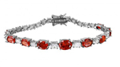 wholesale silver red cz tennis bracelet