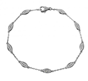 wholesale silver cz teardrop link bracelet