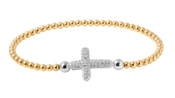 wholesale silver gold plated beaded cross italian bracelet