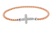 wholesale silver gold plated beaded cross italian bracelet