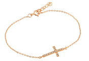 wholesale silver gold plated cross cz bracelet