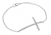 wholesale silver cross cz bracelet