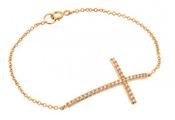 wholesale silver gold plated cross cz bracelet