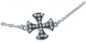 wholesale silver cz iron cross bracelet