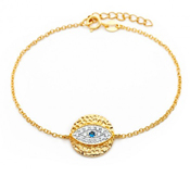 wholesale silver gold plated evil eye cz bracelet