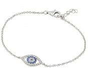 wholesale silver cz evil eye bracelet