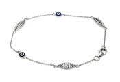 wholesale silver evil eye bracelet