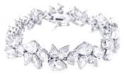 wholesale silver flower cz bracelet