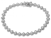 wholesale silver flowers cz bracelet