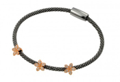 wholesale silver flower magnetic clasp bracelet