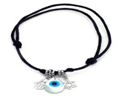 wholesale silver hamsa evil eye and star of david black cord bracelet