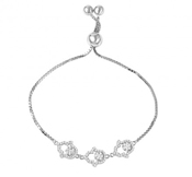 wholesale silver cz hamsa hand bolo bracelet