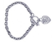 wholesale silver heart toggle bracelet