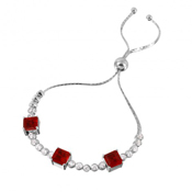 wholesale silver ruby red lariat bracelet