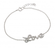 wholesale silver love cz bracelet