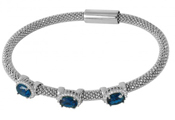 wholesale silver sapphire blue magnetic clasp bracelet