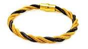 wholesale silver black and gold twisted rope italian bracelet