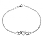 wholesale silver personalized 3 hearts mounting bracelet