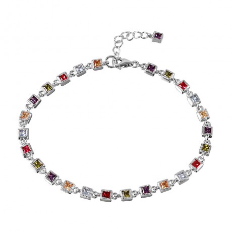 wholesale silver multi color tennis bracelet