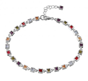 wholesale silver multi color tennis bracelet