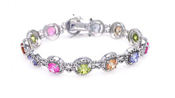 wholesale silver multicolor cz bracelet
