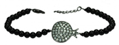 wholesale silver black bead bracelet