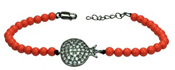 wholesale silver pomegranate orange bead bracelet