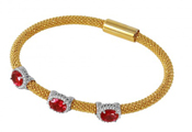 wholesale silver ruby red magnetic clasp bracelet