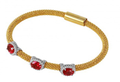 wholesale silver ruby red magnetic clasp bracelet