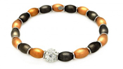 wholesale silver gold and black italian bead bracelet
