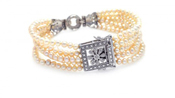 wholesale silver multi pearl bracelet