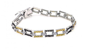 wholesale silver gold and black square bracelet