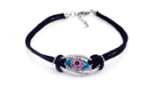 wholesale silver evil eye black cord bracelet