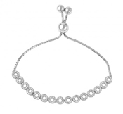 wholesale silver cz bolo bracelet