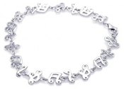 wholesale silver musical note tennis bracelet