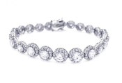 wholesale silver cz halo bracelet