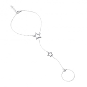 wholesale silver double star chain finger bracelet