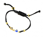 wholesale silver gold plated evil eye black cord bracelet