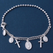 wholesale silver beaded charm bracelet