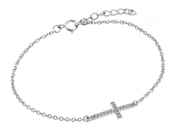 wholesale silver cross cz bracelet