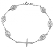 wholesale silver cross and religious charms bracelet