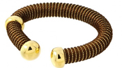 wholesale silver gold plated brown silk cord italian bracelet cuff