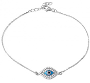 wholesale silver evil eye chain bracelet