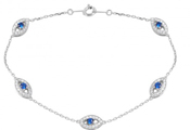 wholesale silver evil eye chain bracelet